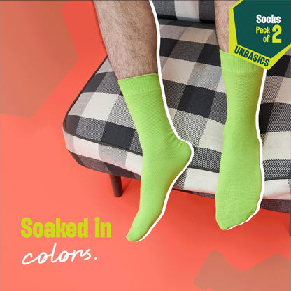 Green-ific! Unisex Socks, 100% Organic Cotton, Crew Length, Pack of 2