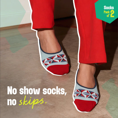 Art-Attacks! Unisex Socks, 100% Organic Cotton, No Show, Pack of 2