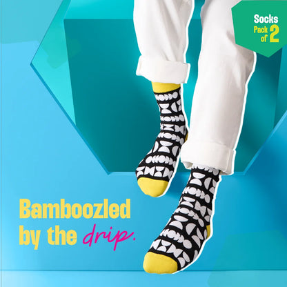 In Great Shapes! Unisex Socks, 100% Bamboo, Crew Length, Pack of 2