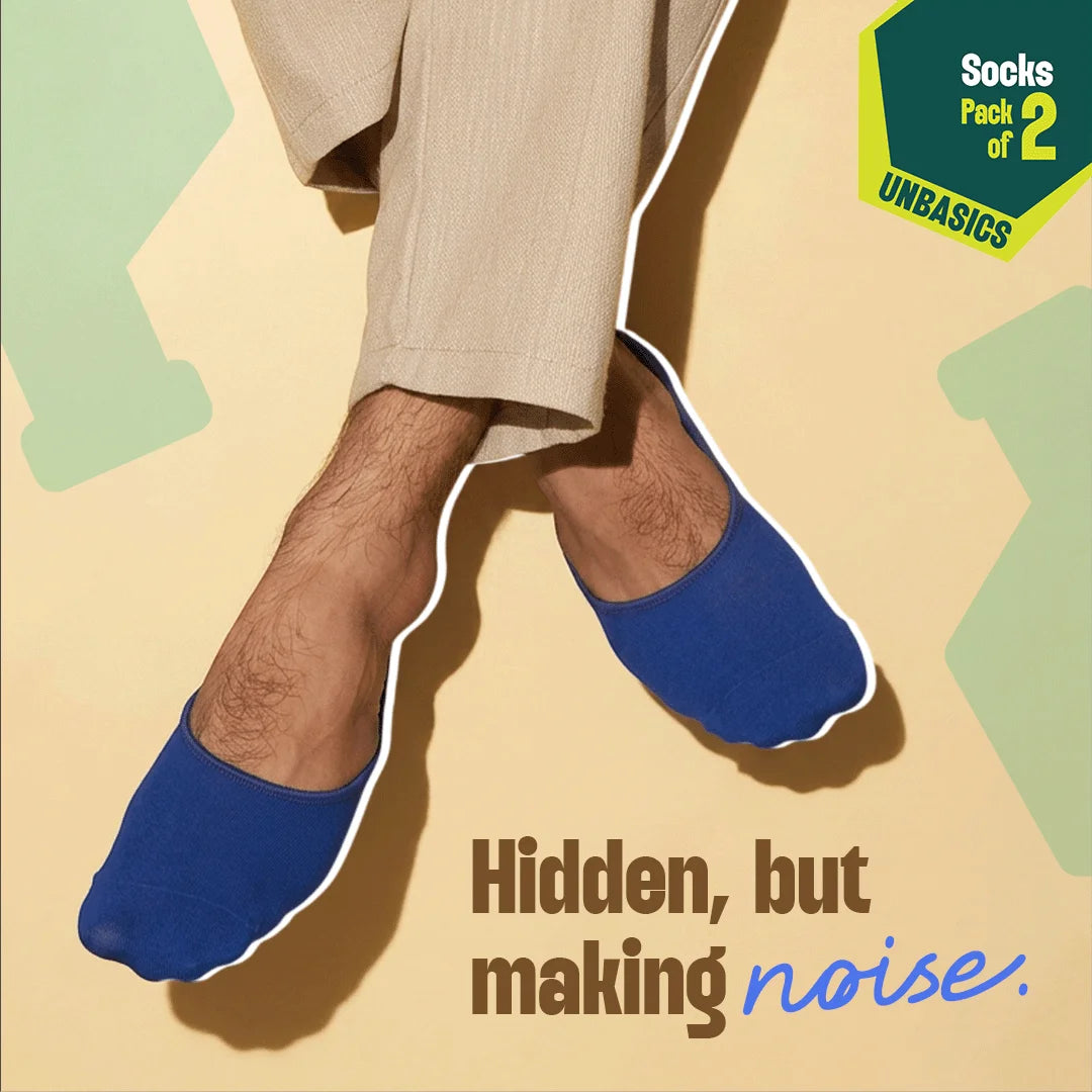 Color Con! Unisex Socks, 100% Organic Cotton, No Show, Pack of 2