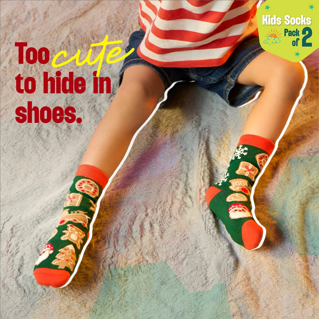 Baby Claus! Unisex Kid's Socks, 100% Bamboo, Crew Length, Pack of 2