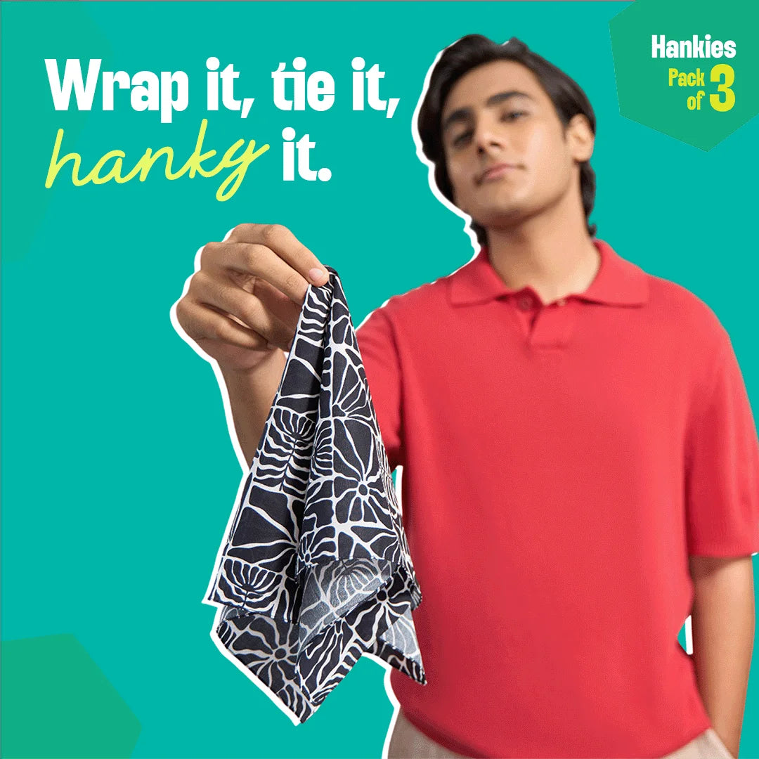 Black Magic! Unisex Hankies, 100% Organic Cotton, Pack of 3