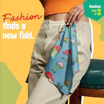 TMI! Too Motif Information! Unisex Hankies, 100% Organic Cotton, Pack of 3