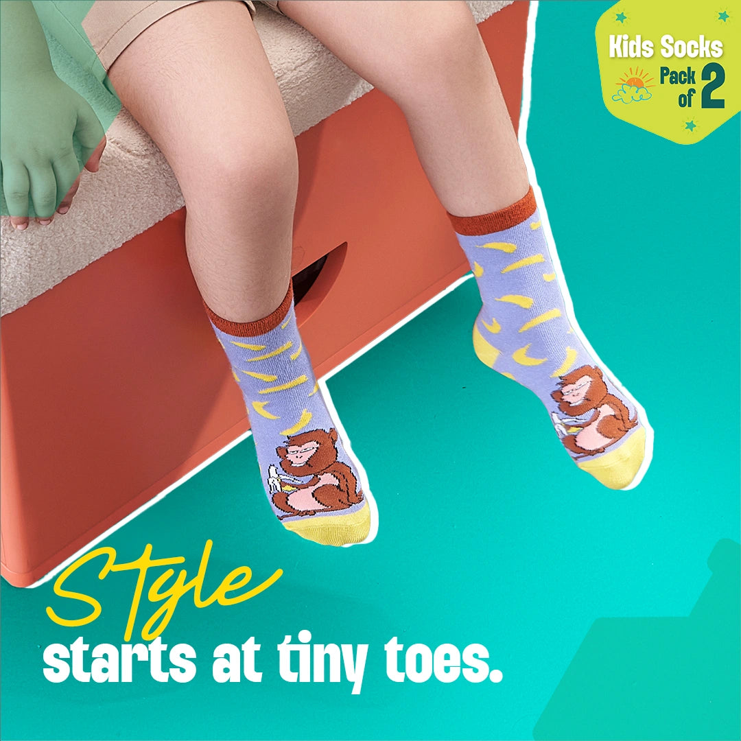 Zoo-niverse! Unisex Kid's Socks, 100% Bamboo, Crew Length, Pack of 2