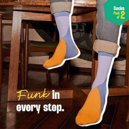 Orange-y! Unisex Socks, 100% Organic Cotton, Crew Length, Pack of 2