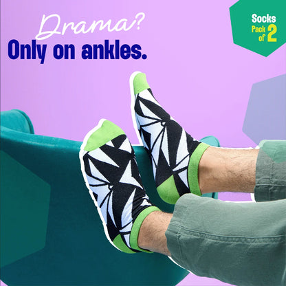 Shape-shift! Unisex Socks, 100% Bamboo, Ankle Length, Pack of 2