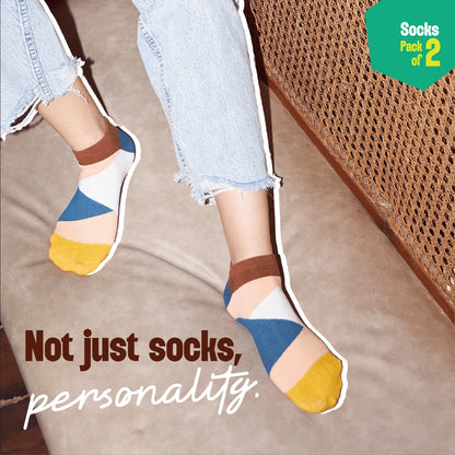 Criss Cross! Unisex Socks, 100% Organic Cotton, Ankle Length, Pack of 2