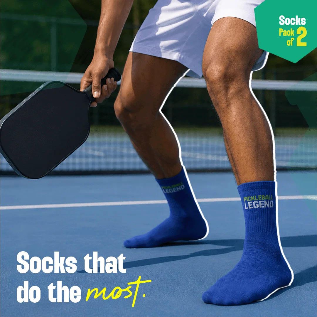 Pickleball Addict! Unisex Socks, 100% Bamboo, Crew Length, Pack of 2