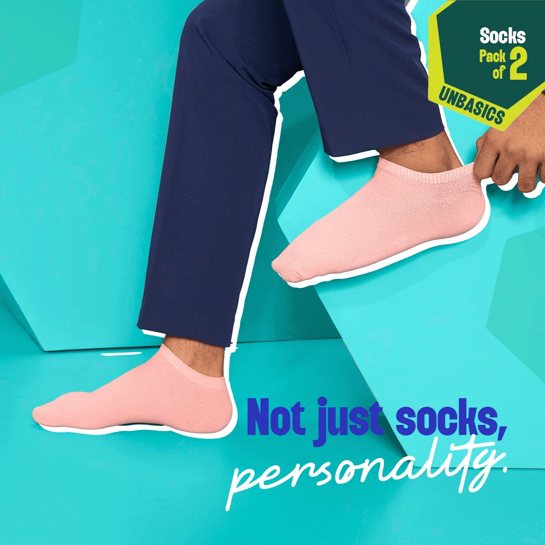 Solid Matters! Unisex Socks, 100% Organic Cotton, Ankle Length, Pack of 2