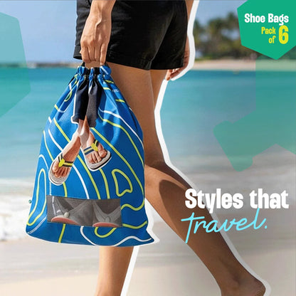 Shoe-topia! Shoe Bags, 100% Organic Cotton, Pack of 6