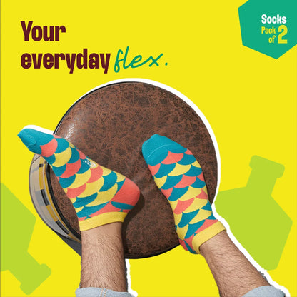 Out Of The Shape! Unisex Socks, 100% Organic Cotton, Ankle Length, Pack of 2