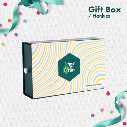 OMG! Oh My Gift! Unisex Kid's Hankies, 100% Organic Cotton, Gift Box of 7