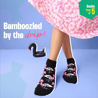 Slay The Day! Unisex Socks, 100% Bamboo, Ankle Length, Pack of 5