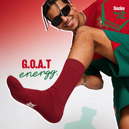Ronaldo's Realm! Unisex Socks, 100% Organic Cotton, Crew Length, Pack of 2