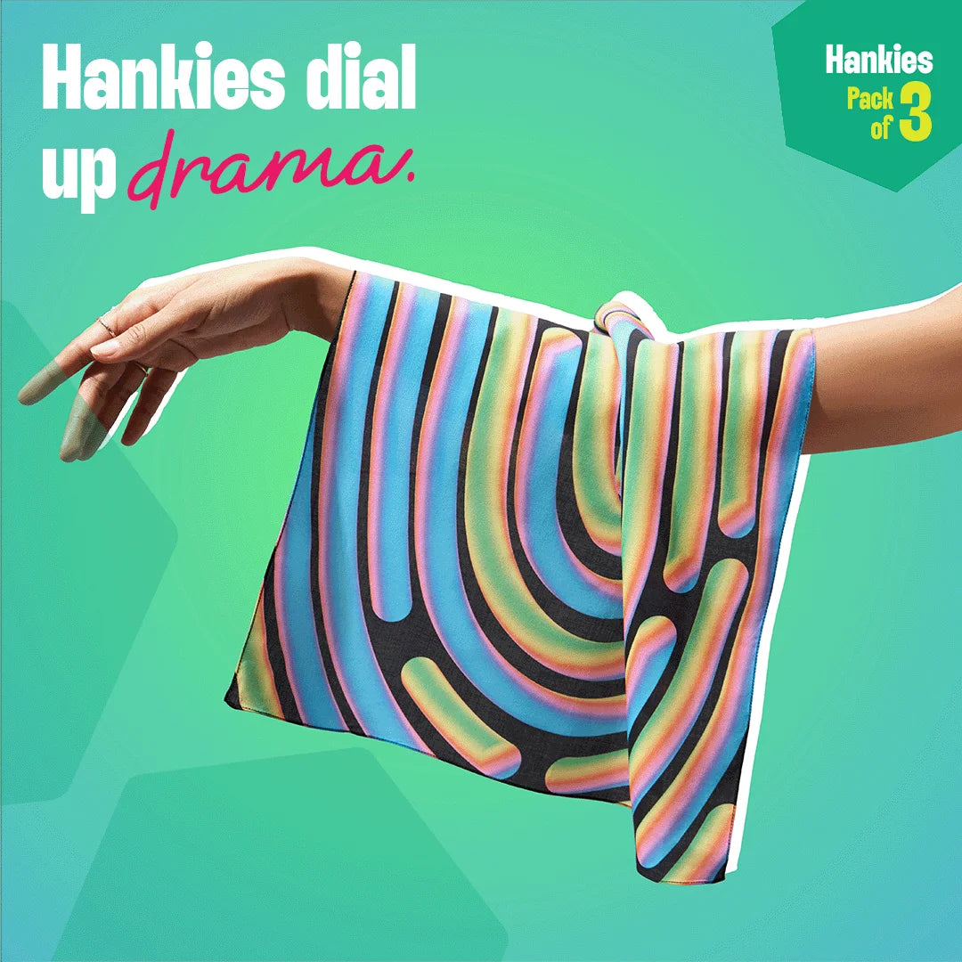 Shapes Of You! Unisex Hankies, 100% Organic Cotton, Pack of 3