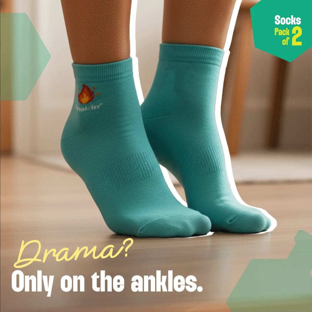 Flirt Alert! Unisex Socks, 100% Organic Cotton, High Ankle Length, Pack of 2