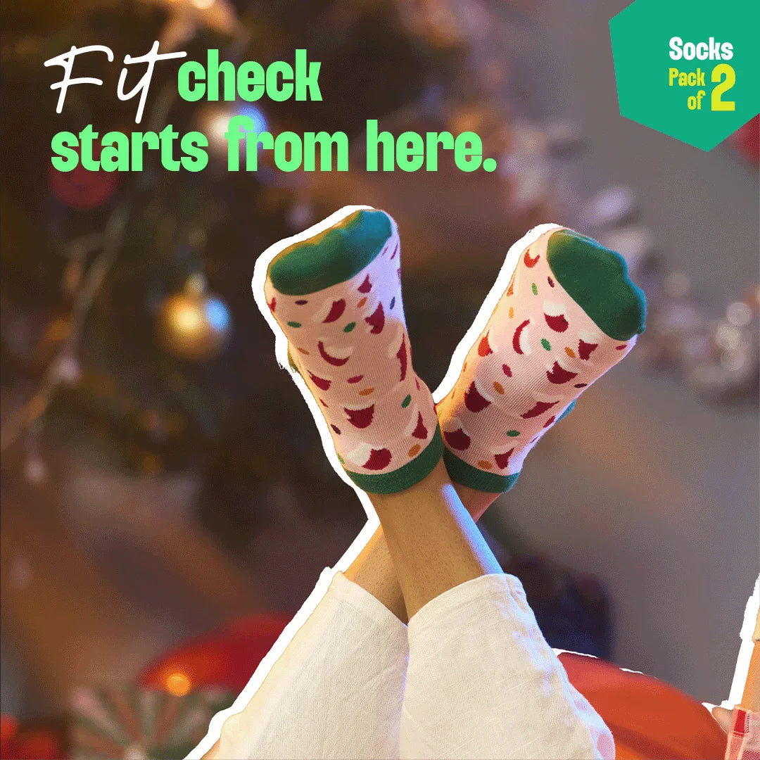 Jingle Fest! Unisex Socks, 100% Organic Cotton, Ankle Length, Pack of 2