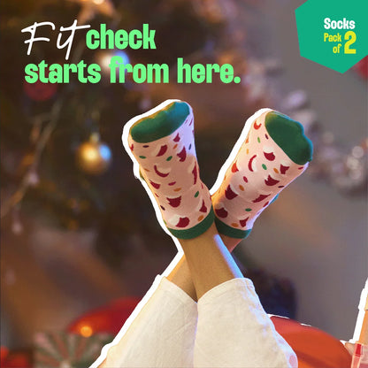 Jingle Fest! Unisex Socks, 100% Organic Cotton, Ankle Length, Pack of 2