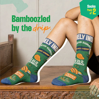 Jalsa Night! Unisex Socks, 100% Bamboo Made, Crew Length, Pack of 2