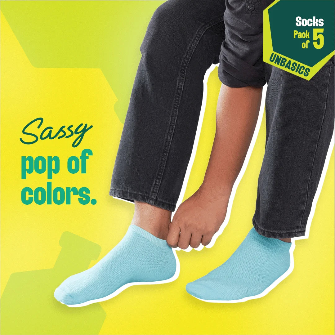 Sugar Crush! Unisex Socks, 100% Organic Cotton, Ankle Length, Pack of 5