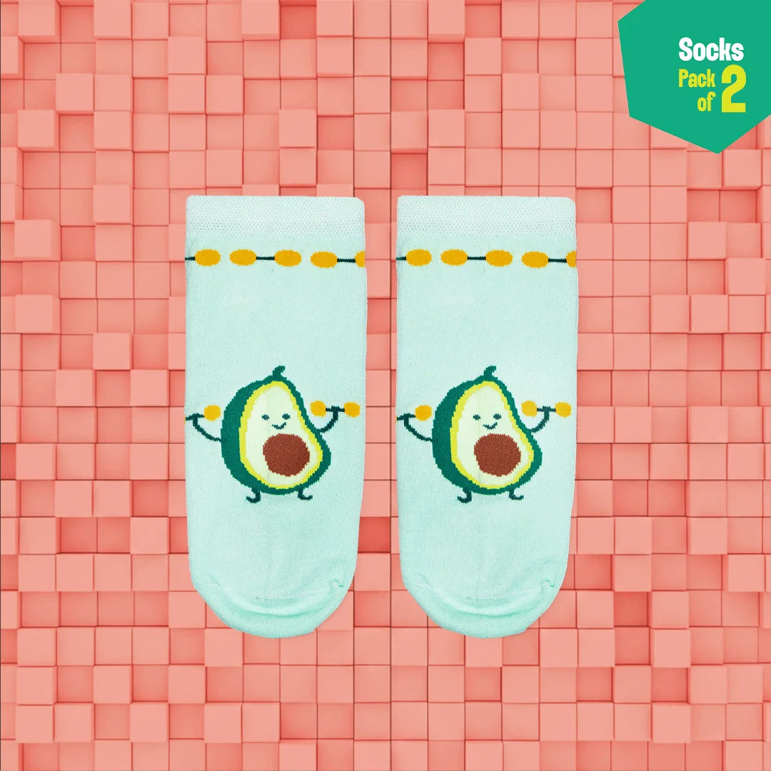 Animal-gram! Unisex Socks, 100% Organic Cotton, Ankle Length, Pack of 2
