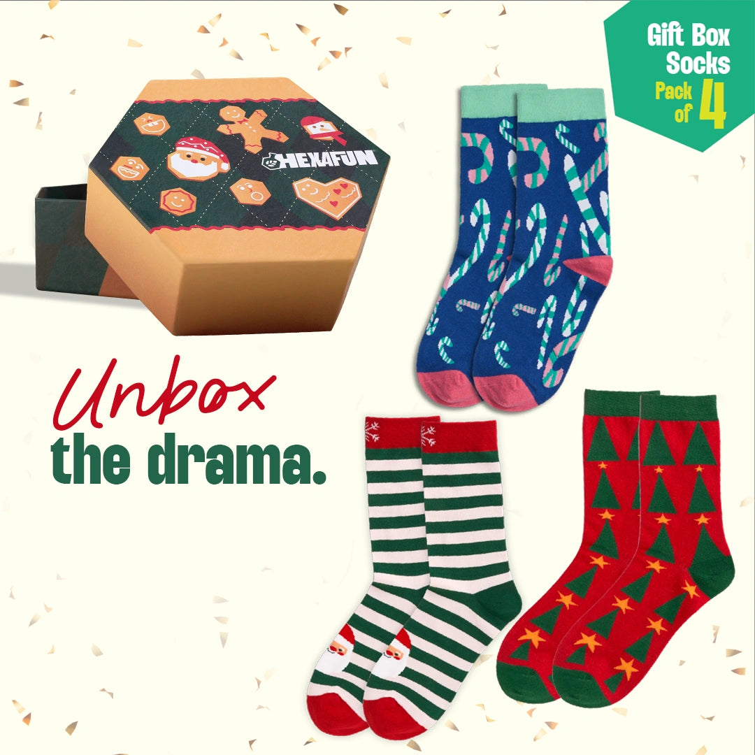 Ginger Bite! Unisex Crew Length Socks, 100% Organic Cotton, Gift Box of 4