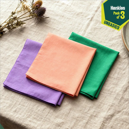 Drunch! Unisex Hankies, 100% Organic Cotton, Pack of 3