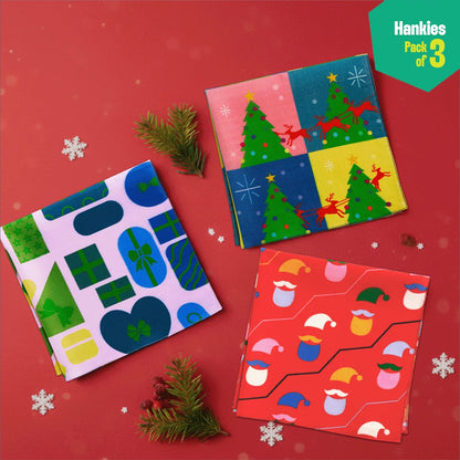 Sleigh Riders! Unisex Hankies, 100% Organic Cotton, Pack of 3