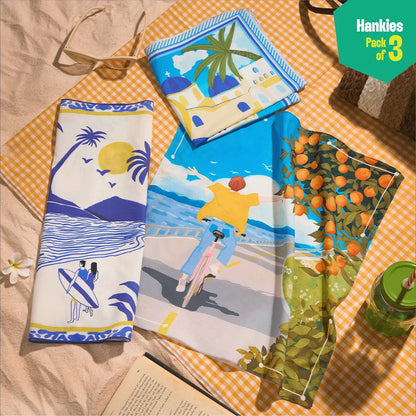 Tan Lines! Unisex Hankies, 100% Organic Cotton, Pack of 3