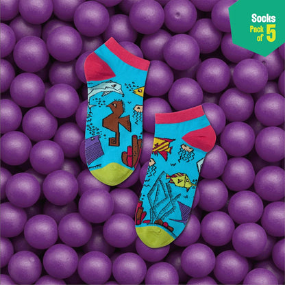 Slay The Day! Unisex Socks, 100% Bamboo, Ankle Length, Pack of 5