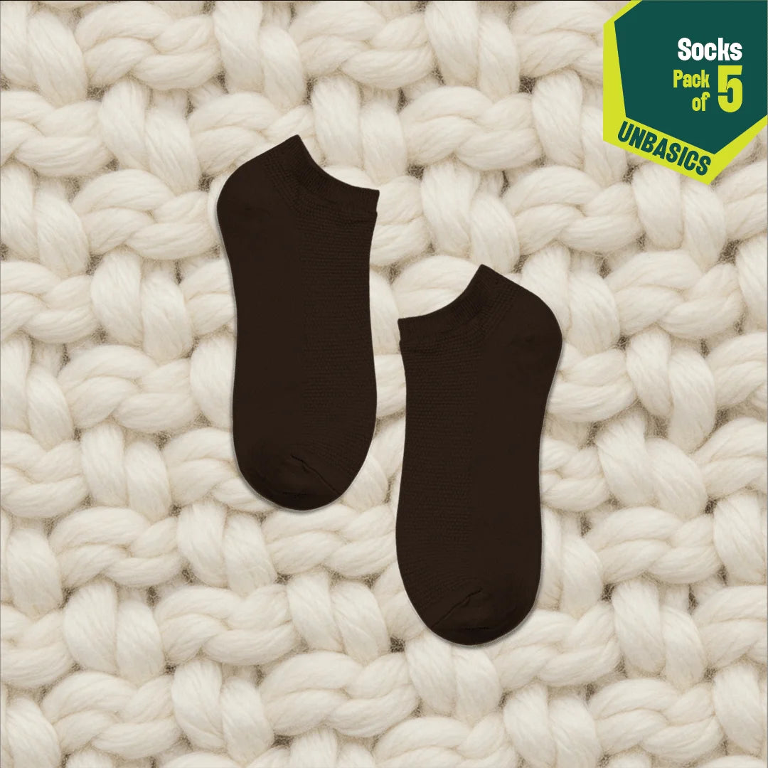 Color Canvas! Unisex Socks, 100% Organic Cotton, Ankle Length, Pack of 5