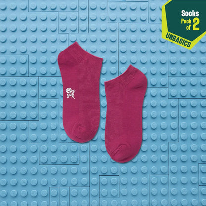 Berry Mix! Unisex Socks, 100% Organic Cotton, Ankle Length, Pack of 2