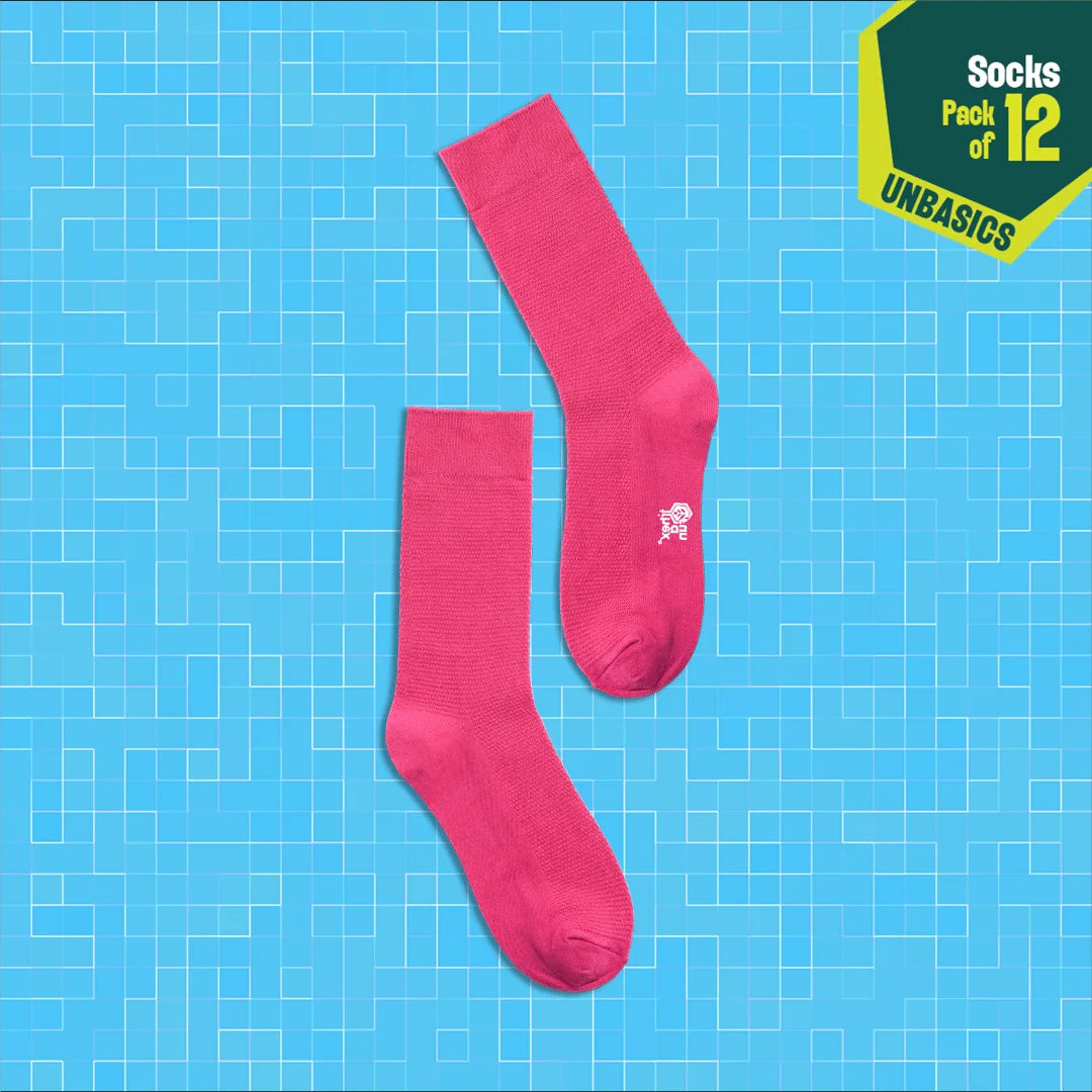 Badass Bold! Unisex Socks, 100% Organic Cotton, Crew Length, Pack of 12