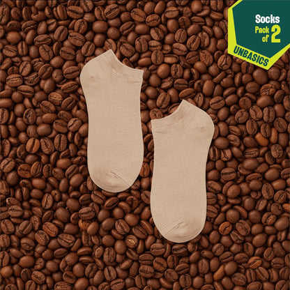 Dusky Latte! Unisex Socks, 100% Organic Cotton, Ankle Length, Pack of 2