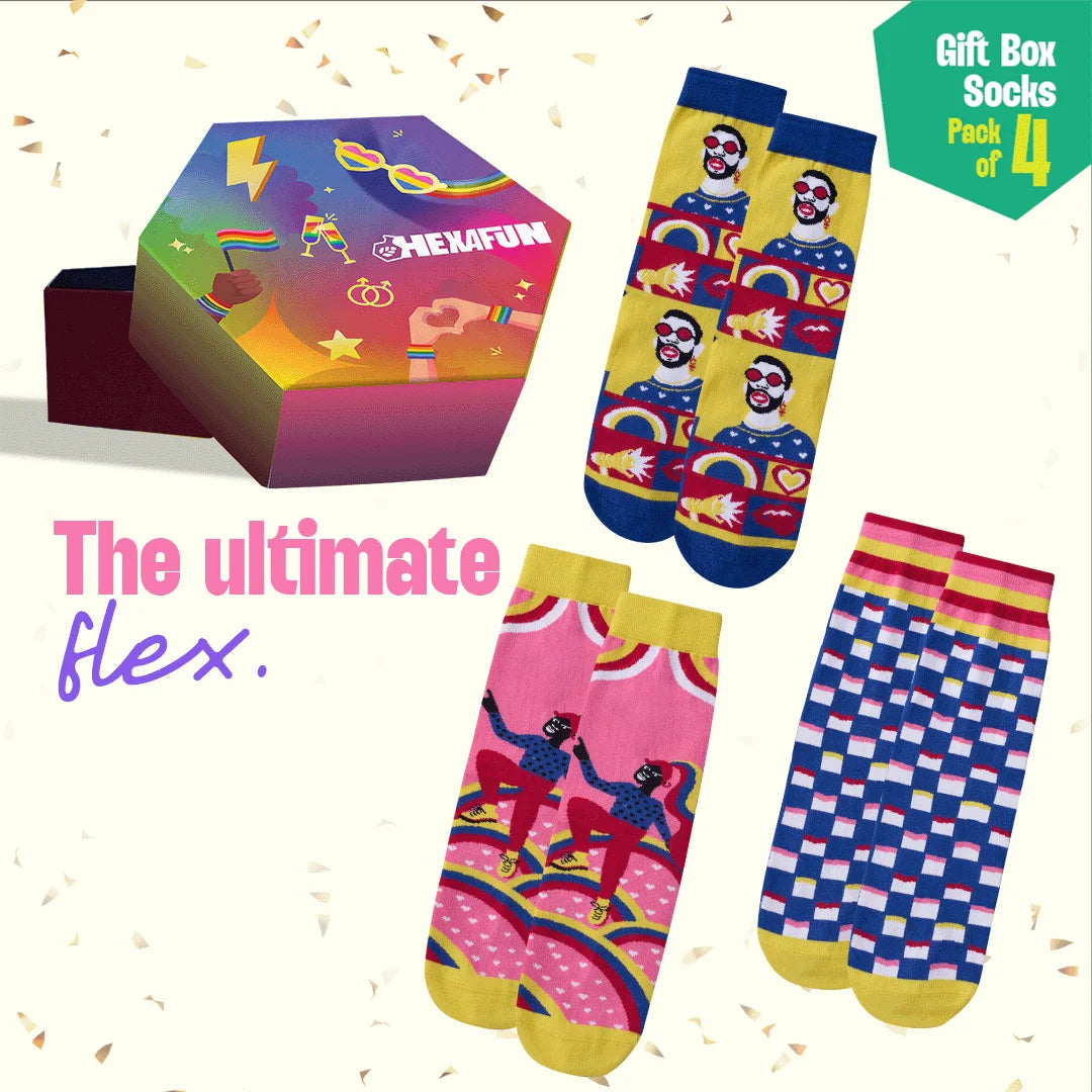 Love Is Love! Unisex Crew Length Socks, 100% Organic Cotton, Gift Box of 4