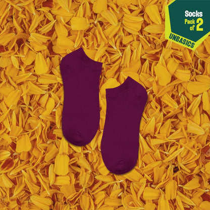 Vivid Fusion! Unisex Socks, 100% Organic Cotton, Ankle Length, Pack of 2