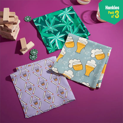 Smoking Hot! Unisex Hankies, 100% Organic Cotton, Pack of 3