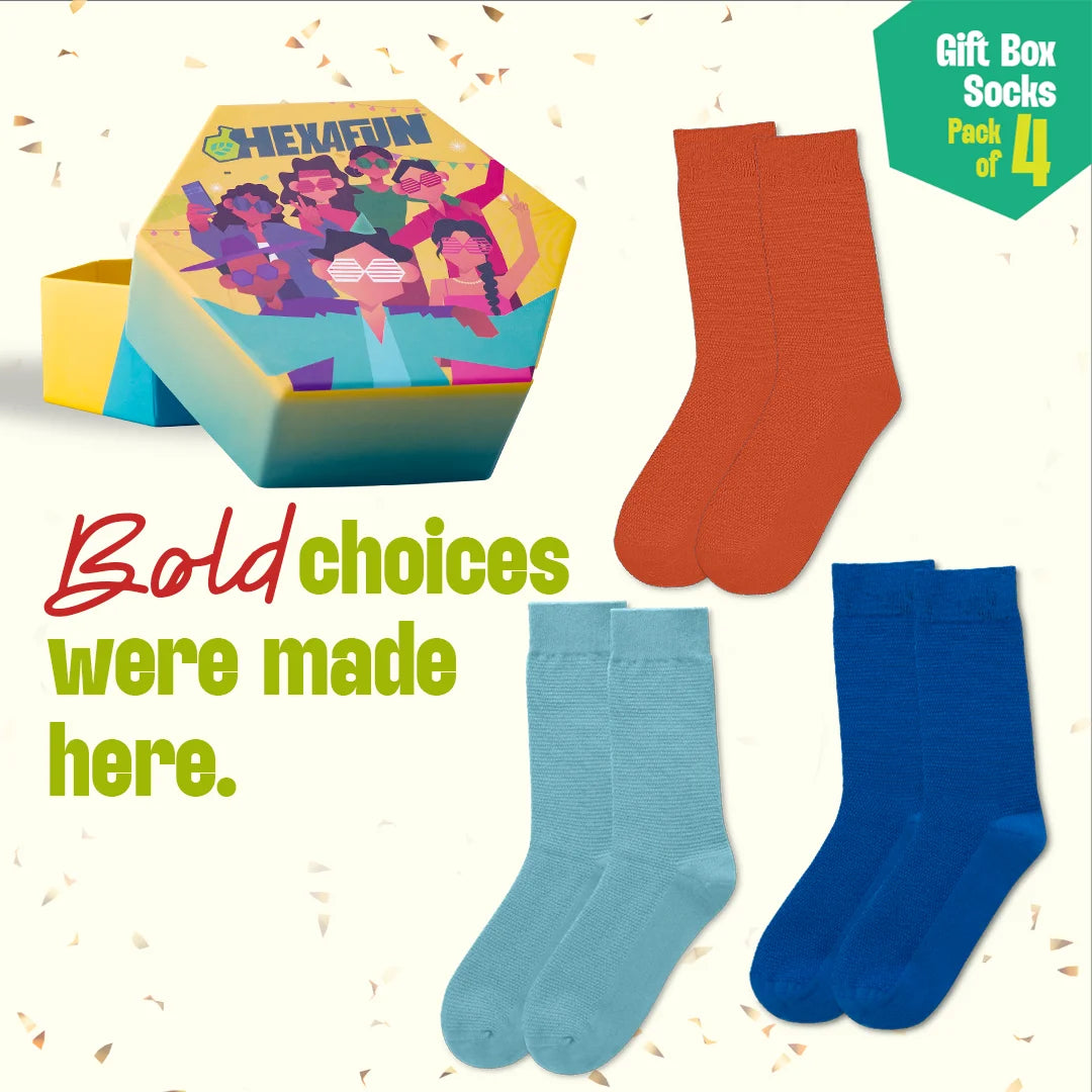 Pout It Out! Unisex Crew Length Socks, 100% Organic Cotton, Gift Box of 4