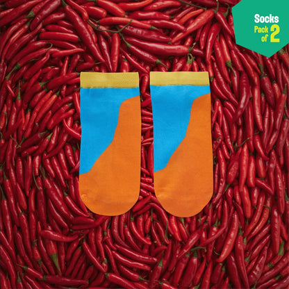 Orange-y! Unisex Socks, 100% Organic Cotton, Ankle Length, Pack of 2