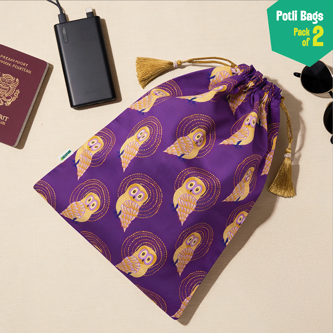 Bird Watching! Unisex Potli Bags, 100% Cotton, Pack of 2