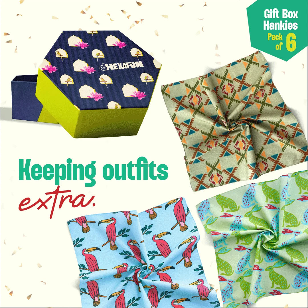 Lot-us Glow! Unisex Hankies, 100% Organic Cotton, Gift Box of 6