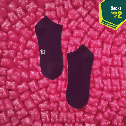 Purple Mania! Unisex Socks, 100% Organic Cotton, Ankle Length, Pack of 2