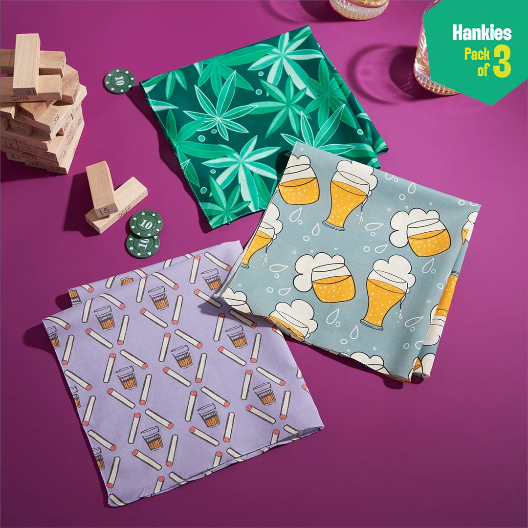 Smoking Hot! Unisex Hankies, 100% Organic Cotton, Pack of 3