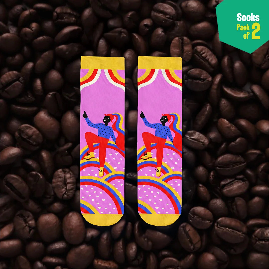 Bold & Proud! Unisex Socks, 100% Organic Cotton, Crew Length, Pack of 2