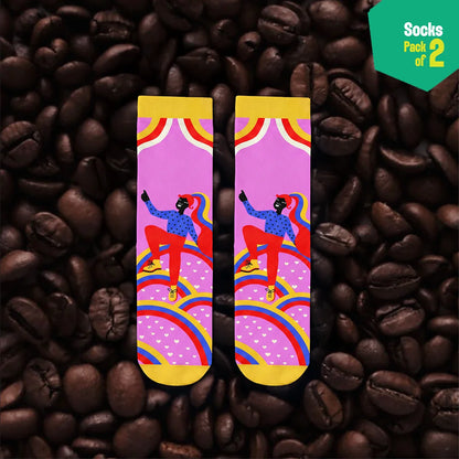 Bold & Proud! Unisex Socks, 100% Organic Cotton, Crew Length, Pack of 2