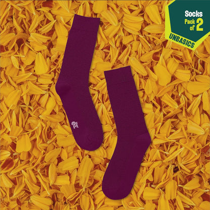 Vivid Fusion! Unisex Socks, 100% Organic Cotton, Crew Length, Pack of 2