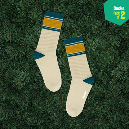 Retro Remix! Unisex Socks, 100% Bamboo, Crew Length, Pack of 2