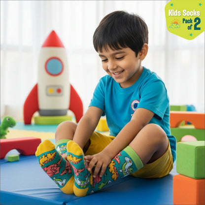 Jurassic Park! Unisex Kid's Socks, 100% Bamboo, Crew Length, Pack of 2