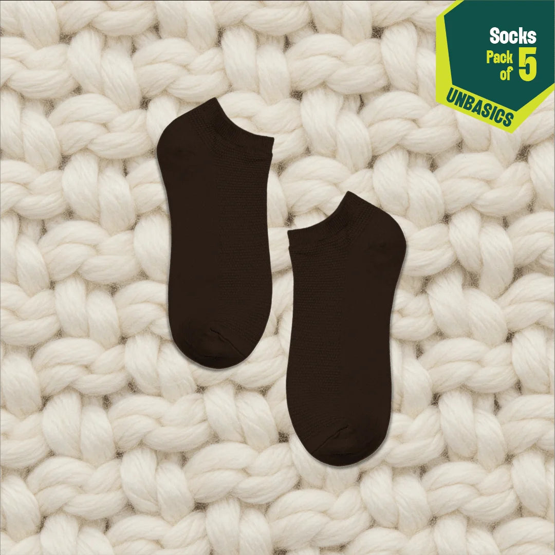 Color Cascade! Unisex Socks, 100% Organic Cotton, Ankle Length, Pack of 5