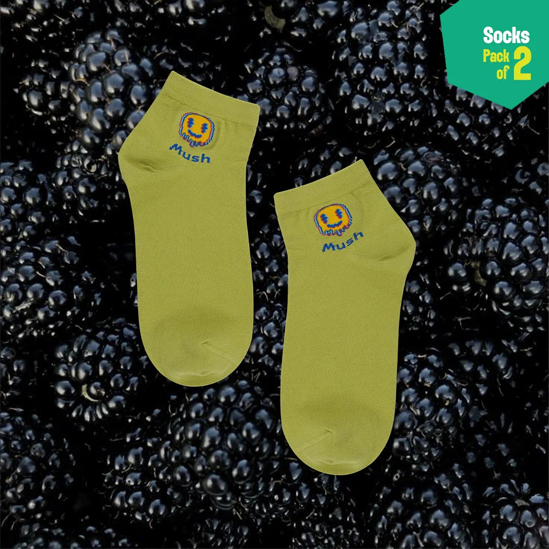Mood Chart! Unisex Socks, 100% Organic Cotton, High Ankle Length, Pack of 2